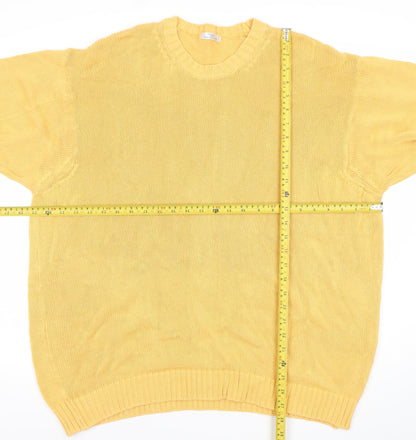 Marks and Spencer Men's Yellow XL Cotton Pullover Jumper