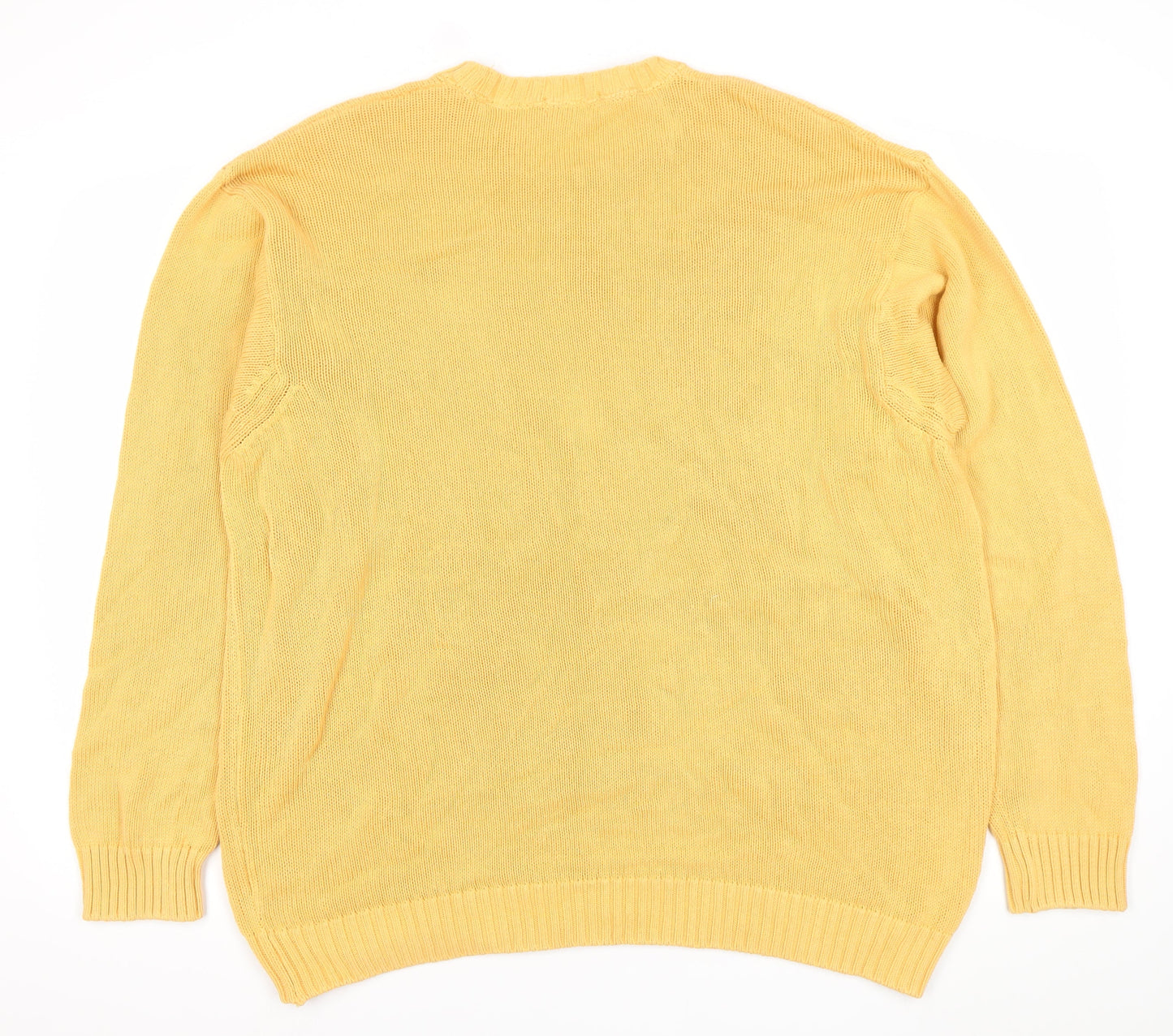 Marks and Spencer Men's Yellow XL Cotton Pullover Jumper