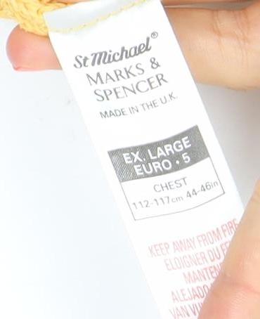 Marks and Spencer Men's Yellow XL Cotton Pullover Jumper