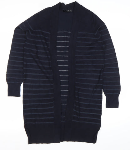 F&F Women’s Blue Striped Long Sleeve Open Cardigan UK 12