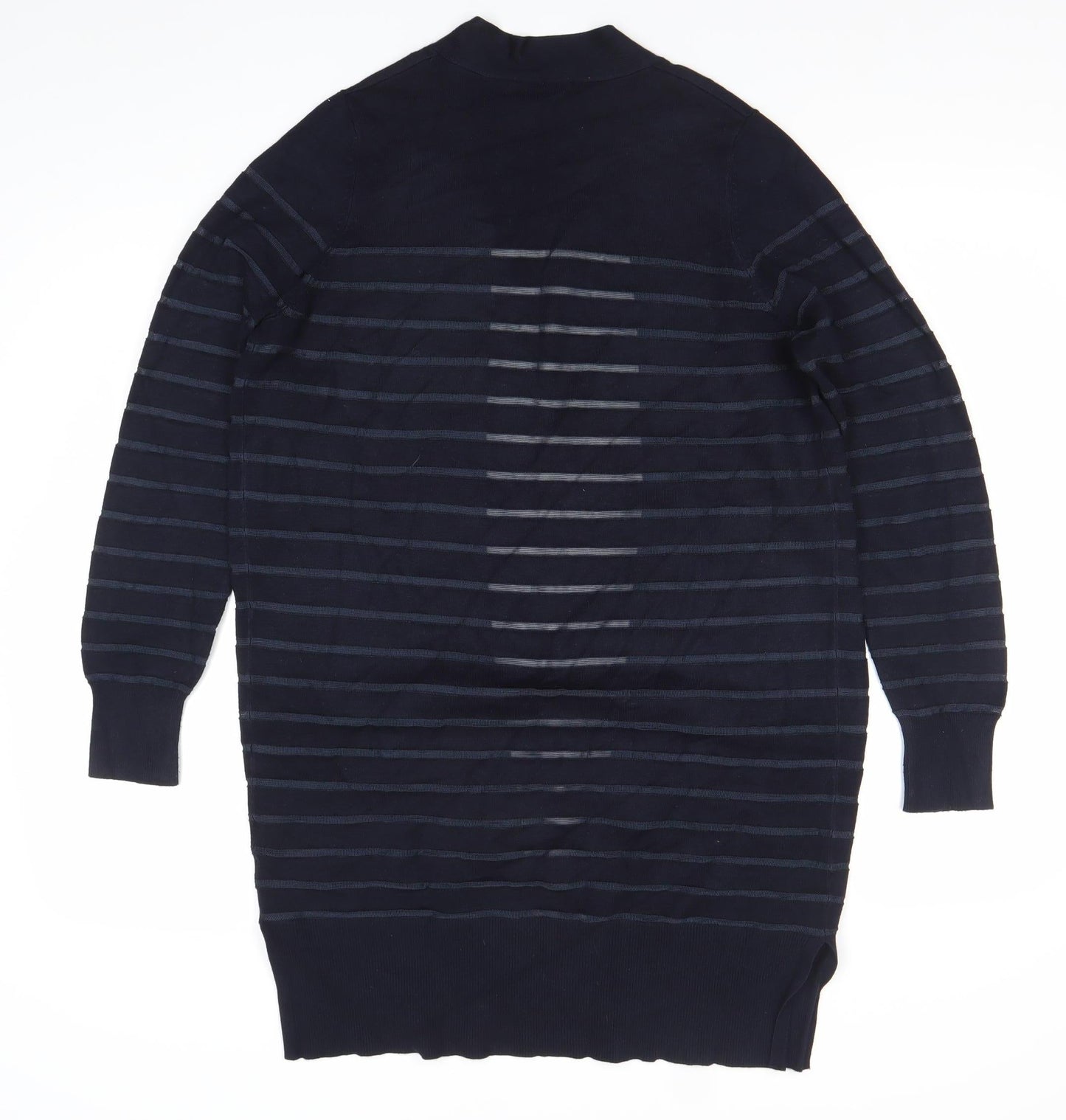 F&F Women’s Blue Striped Long Sleeve Open Cardigan UK 12