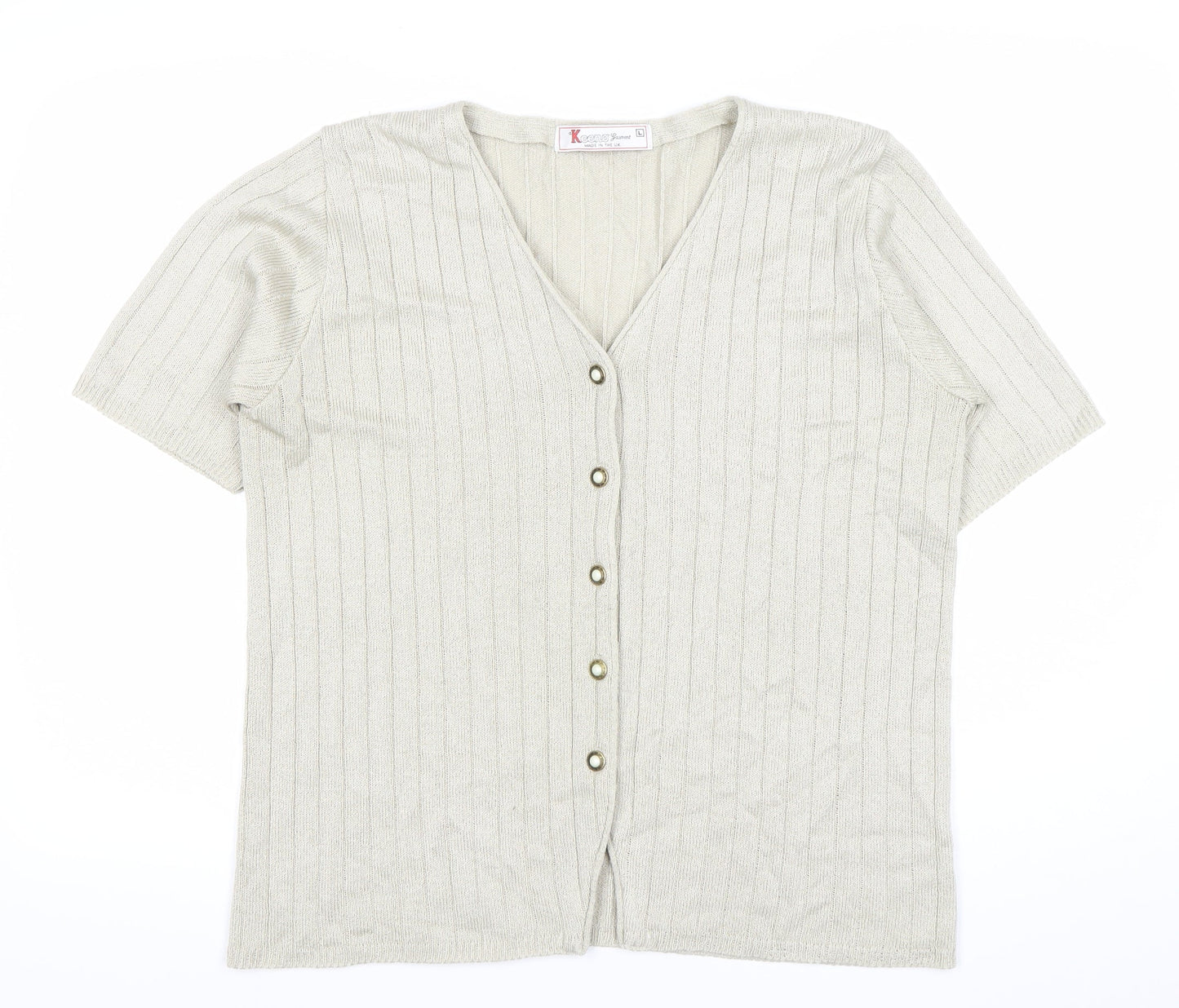 Womens UK Size L Keeno Beige Cardigan Jumper