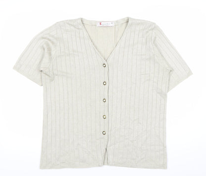 Womens UK Size L Keeno Beige Cardigan Jumper