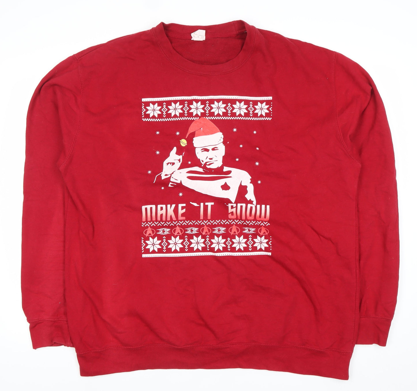 AWDis Men’s Red 2XL Christmas Pullover Sweatshirt Funny Graphic