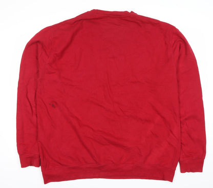 AWDis Men’s Red 2XL Christmas Pullover Sweatshirt Funny Graphic