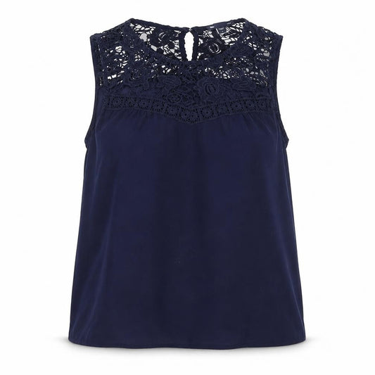 Gap Womens Blue Sleeveless Lace Blouse Top Size S