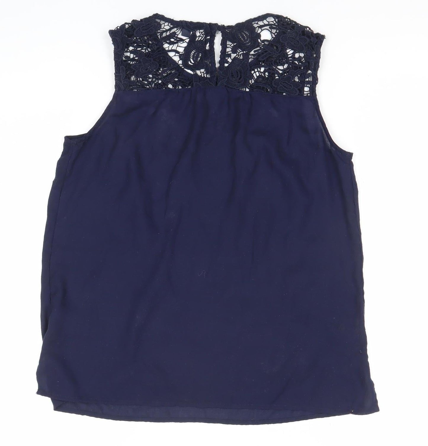 Gap Womens Blue Sleeveless Lace Blouse Top Size S