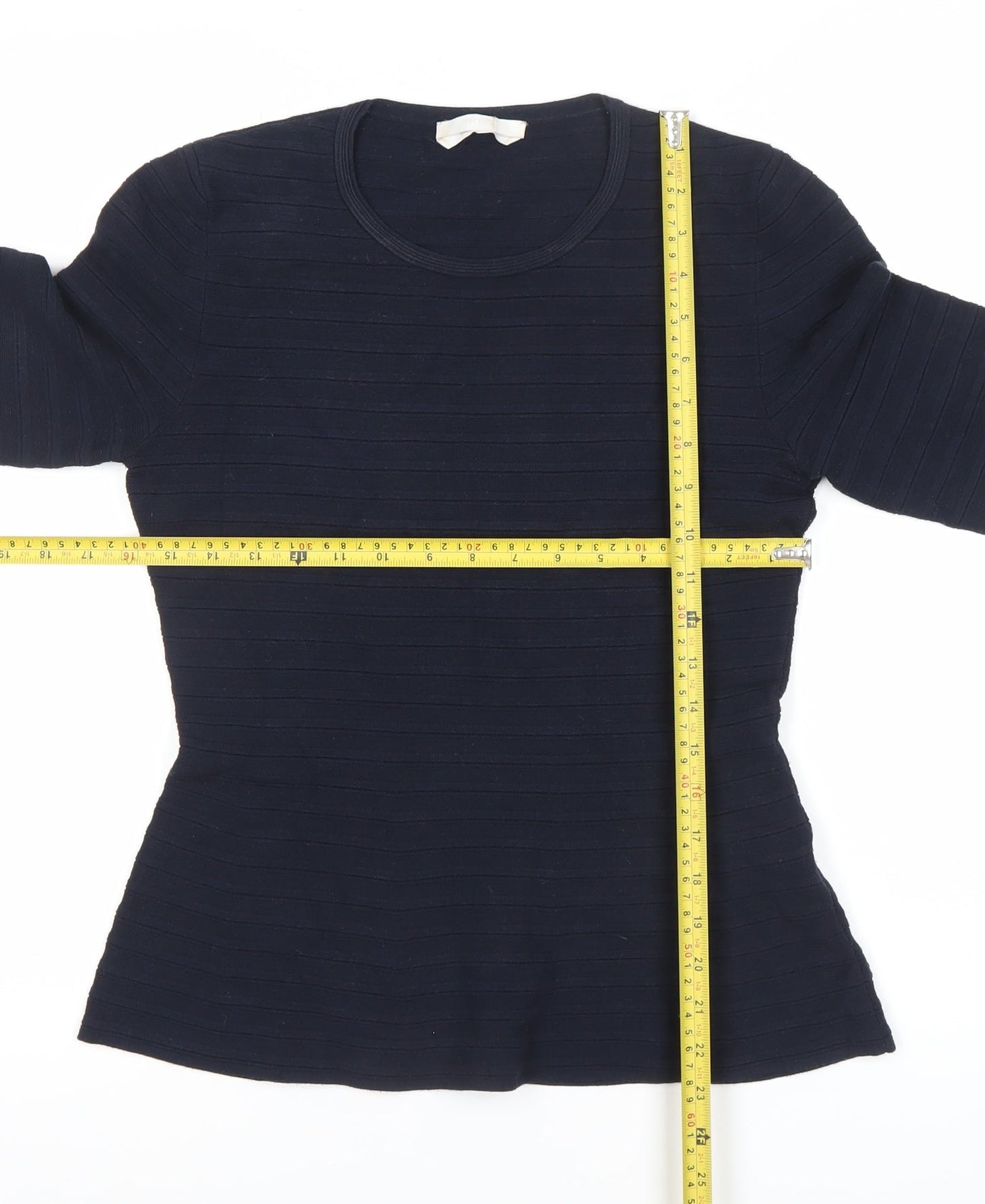BOSS Womens Black Pullover Jumper M Slim Fit Round Neck Knit Top