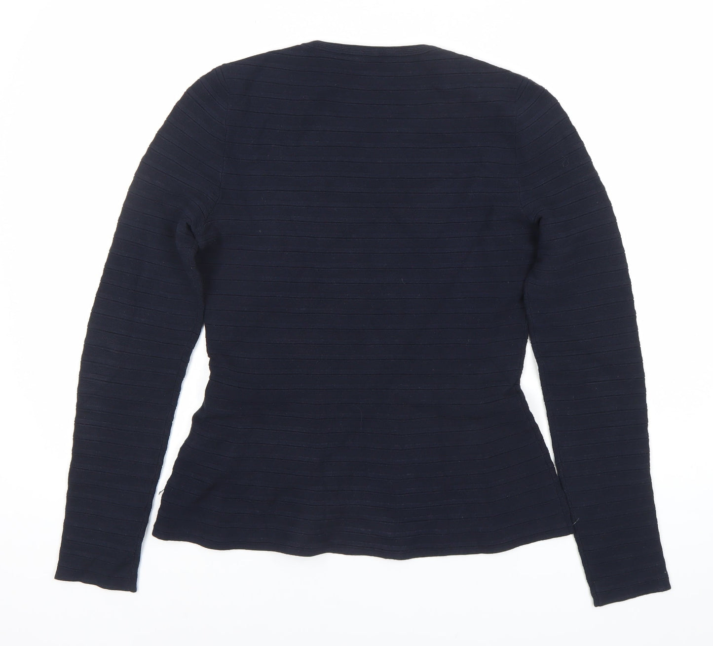 BOSS Womens Black Pullover Jumper M Slim Fit Round Neck Knit Top