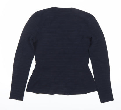 BOSS Womens Black Pullover Jumper M Slim Fit Round Neck Knit Top