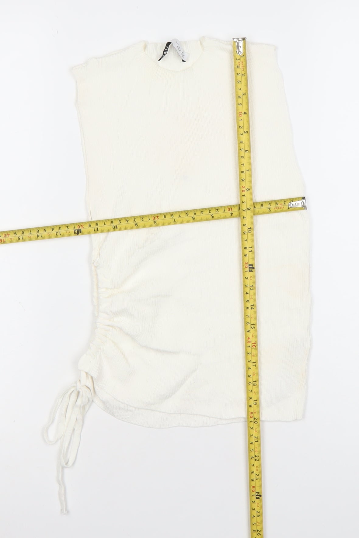 Zara Women’s Ivory Sleeveless Tank Top Size S Knit Slim Fit