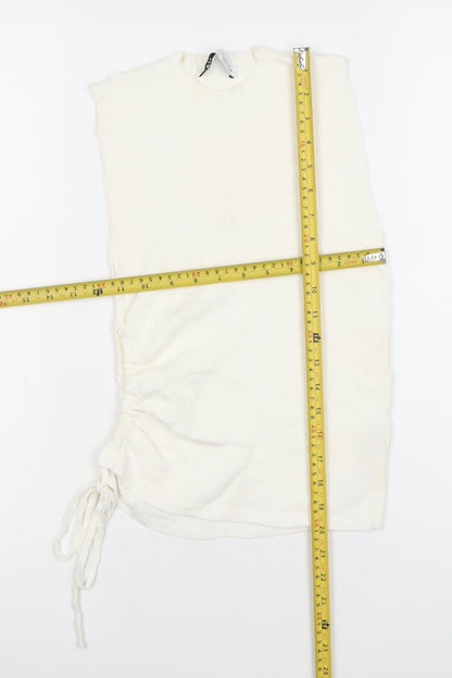 Zara Women’s Ivory Sleeveless Tank Top Size S Knit Slim Fit