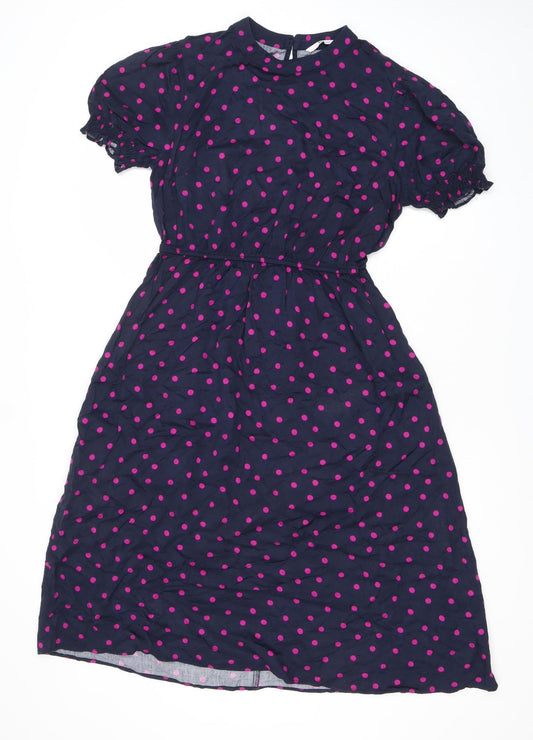 TU Women’s Blue Polka Dot A-Line Knee Length Dress Size 14