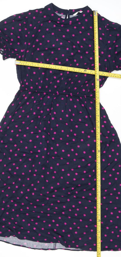 TU Women’s Blue Polka Dot A-Line Knee Length Dress Size 14
