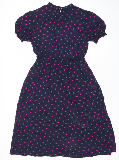 TU Women’s Blue Polka Dot A-Line Knee Length Dress Size 14