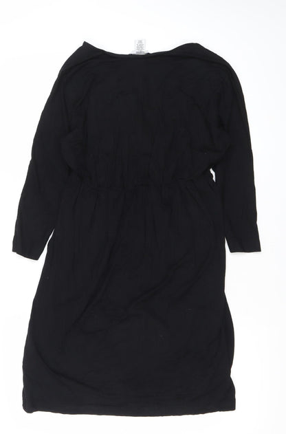 Mamas & Papas Women’s Black Size 14 Shift Dress Long Sleeve Knee Length