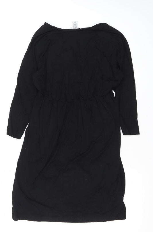 Mamas & Papas Women’s Black Size 14 Shift Dress Long Sleeve Knee Length