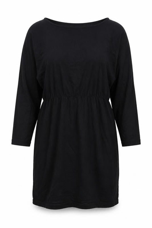Front view of mamas & papas Women’s Black, size UK 14, Shift Dress Long Sleeve Knee Length