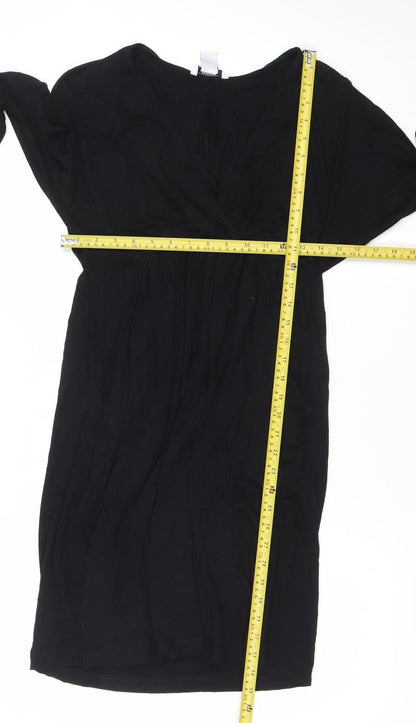 Mamas & Papas Women’s Black Size 14 Shift Dress Long Sleeve Knee Length