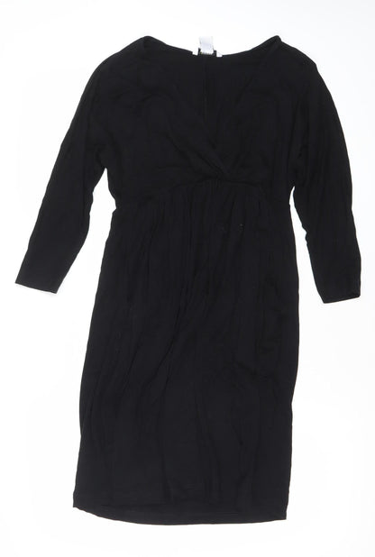 Mamas & Papas Women’s Black Size 14 Shift Dress Long Sleeve Knee Length