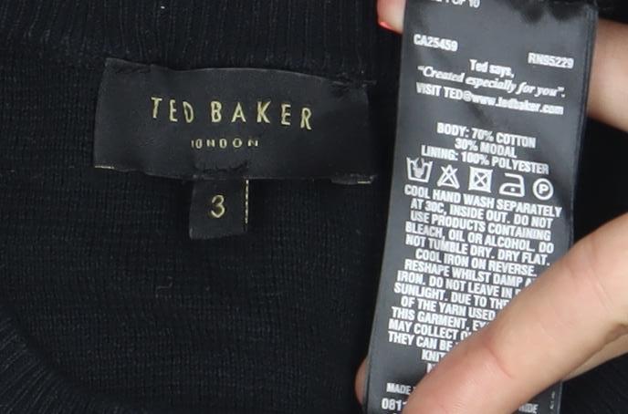 Womens UK Size 12 Ted Baker Black Pullover Jumper