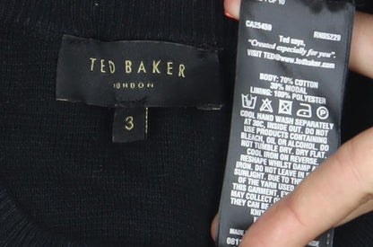Womens UK Size 12 Ted Baker Black Pullover Jumper