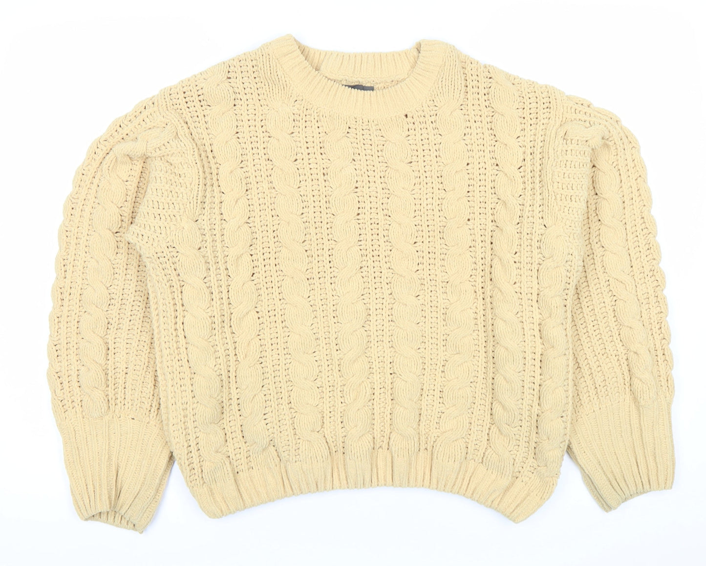 Primark Women’s Beige Cable-Knit Pullover Jumper Size S