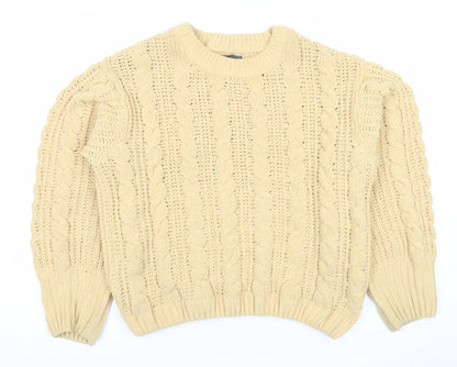 Primark Women’s Beige Cable-Knit Pullover Jumper Size S
