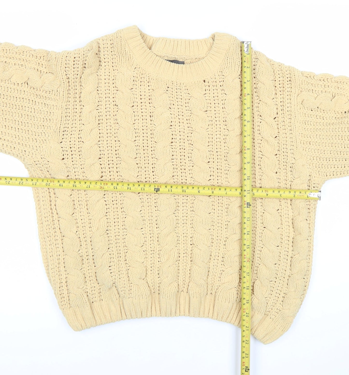 Primark Women’s Beige Cable-Knit Pullover Jumper Size S
