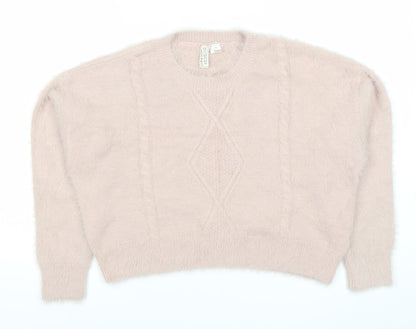 Womens UK Size S H&M Divided Pink Pullover Jumper