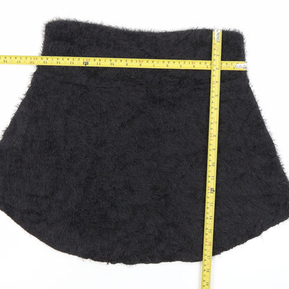 Alice Collins Womens Black Size 12 A-Line Short Skirt Nylon Winter