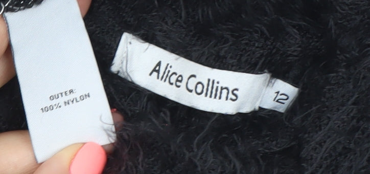 Alice Collins Womens Black Size 12 A-Line Short Skirt Nylon Winter