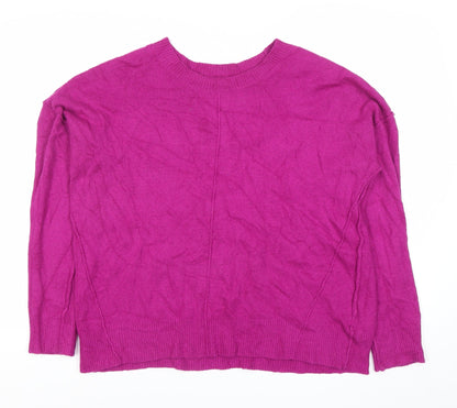 If It Were Me Womens Pink L Pullover Crew Knit Jumper