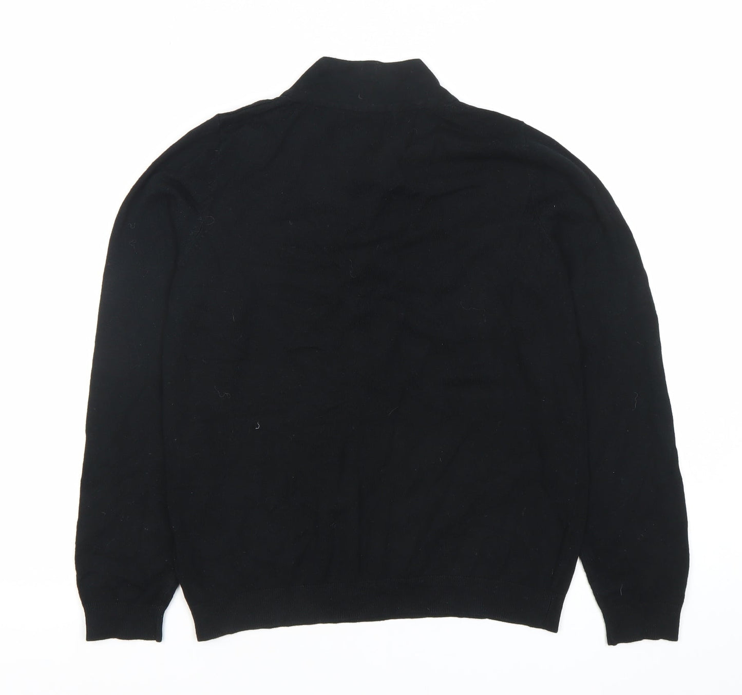 Marks and Spencer Women Black Size 14 Long Sleeve Tie Neck Blouse