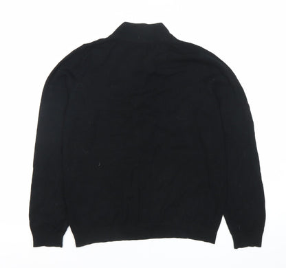 Marks and Spencer Women Black Size 14 Long Sleeve Tie Neck Blouse