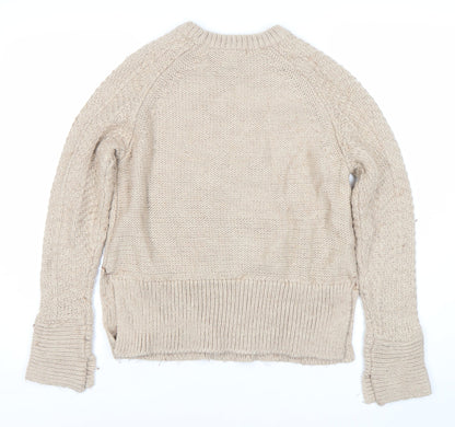 Womens UK Size XS H&M Beige Pullover Jumper