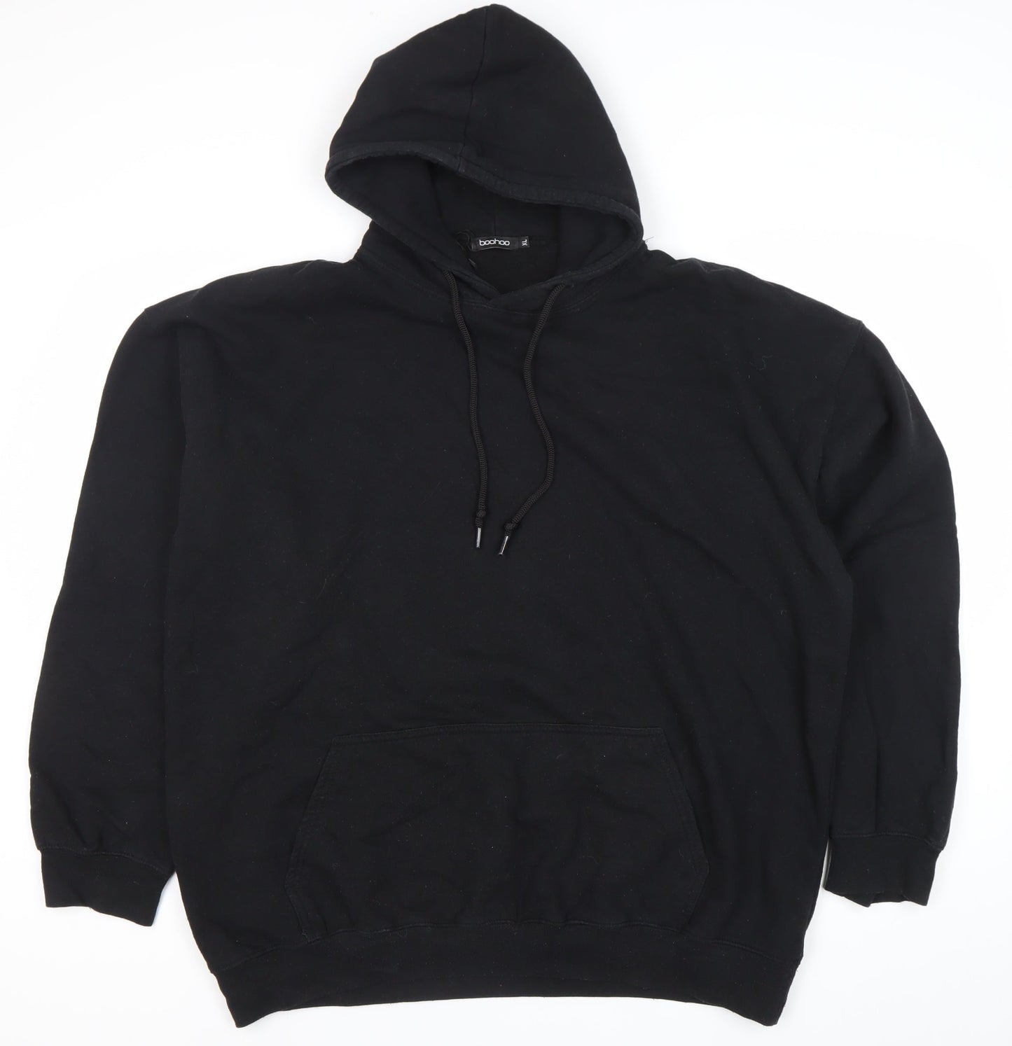 Boohoo Womens Black XL Pullover Hoodie DSGN Studio Graphic Print