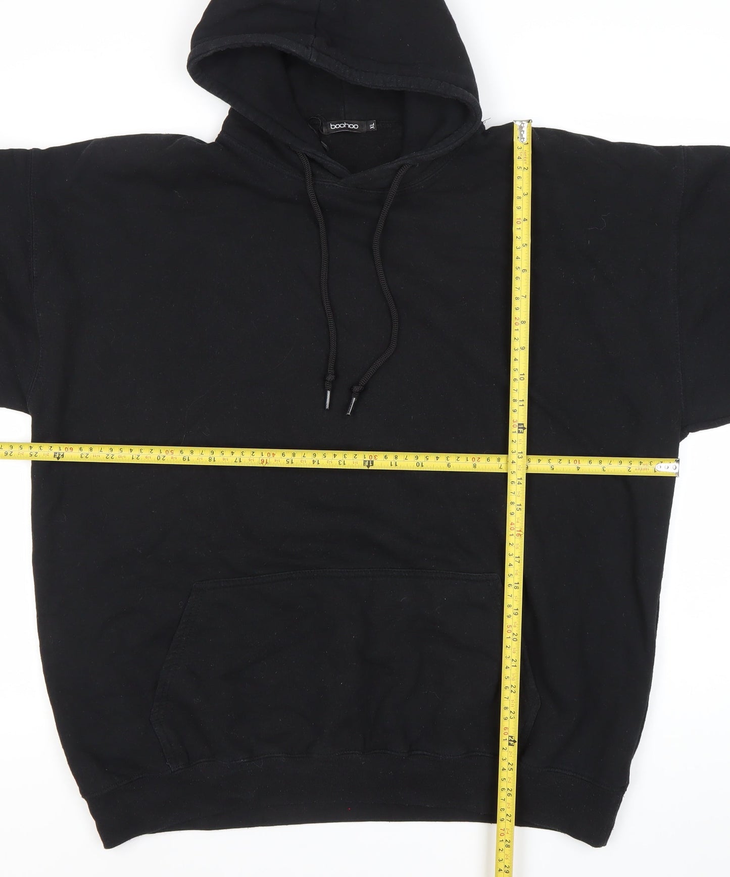 Boohoo Womens Black XL Pullover Hoodie DSGN Studio Graphic Print