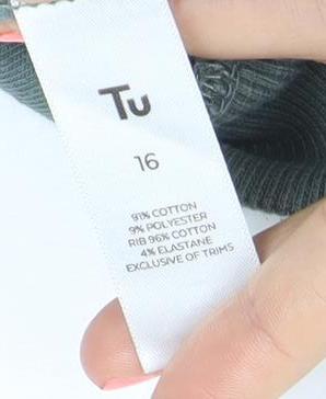 TU Women’s Green Pullover Hoodie Size 16 Love Logo Cotton Blend