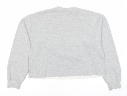 River Island Women’s Grey Embroidered Pullover Sweatshirt Size S