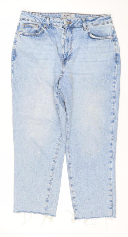 New Look Womens Blue Straight Leg Jeans Size 12 Light Wash