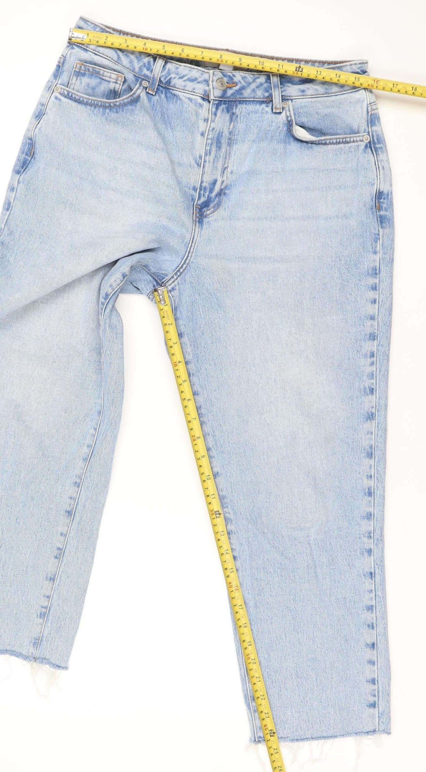 New Look Womens Blue Straight Leg Jeans Size 12 Light Wash