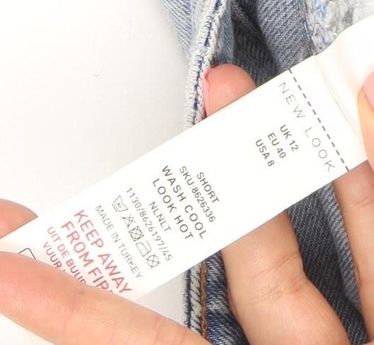 New Look Womens Blue Straight Leg Jeans Size 12 Light Wash