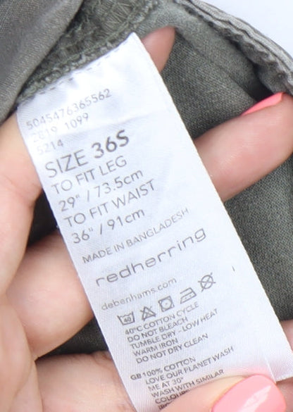 Red Herring Womens Green Cargo Trousers Size 36 Straight Leg