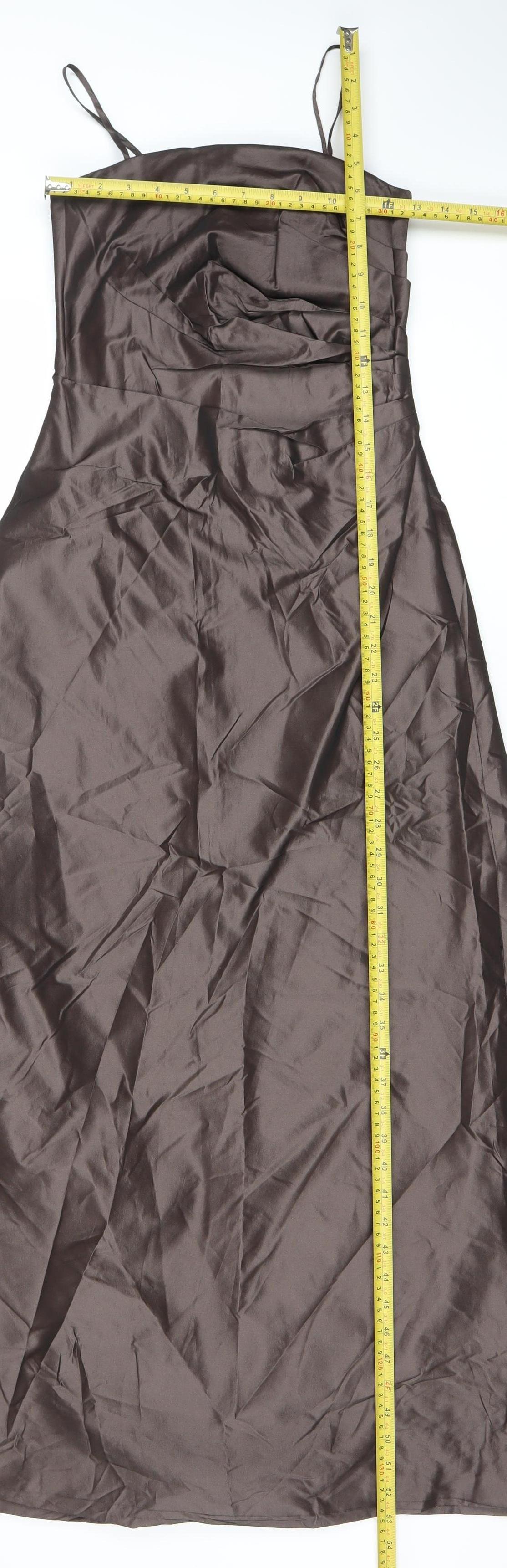 Monsoon Women’s Brown Size 8 Long Slip Dress Formal Cocktail