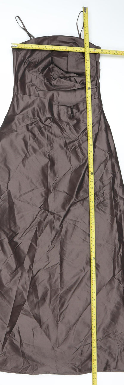 Monsoon Women’s Brown Size 8 Long Slip Dress Formal Cocktail
