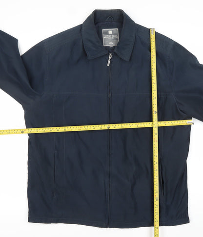 TU Men’s Blue Full Zip Casual Jacket Size L Polyester Nylon