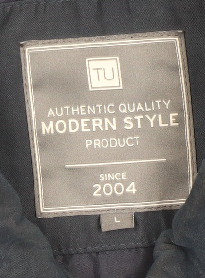 TU Men’s Blue Full Zip Casual Jacket Size L Polyester Nylon