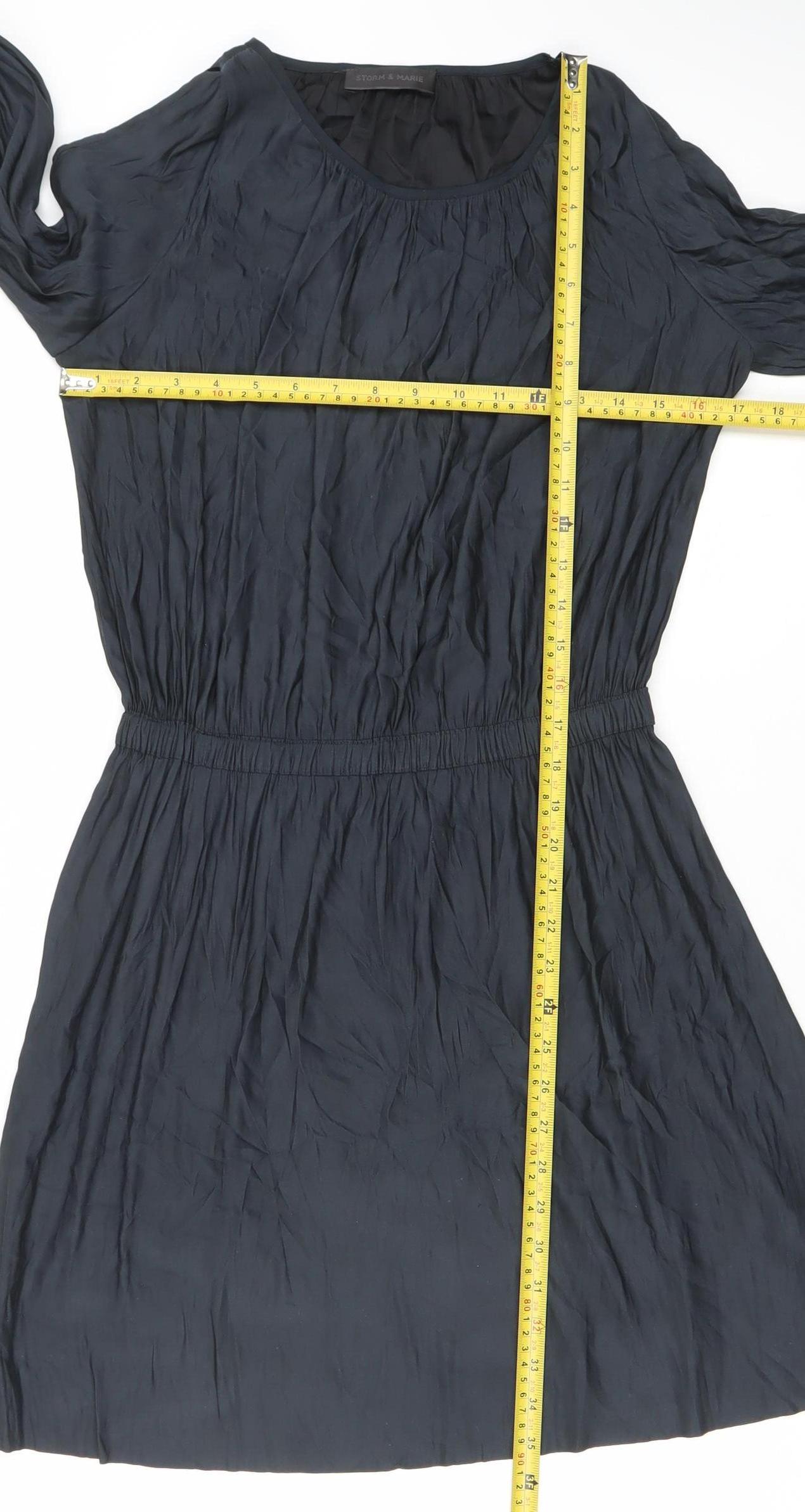 Storm & Marie Womens Black XS A-Line Long Sleeve Short Dress