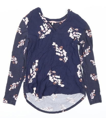 Womens UK Size 8 Joules Blue Tunic Blouse